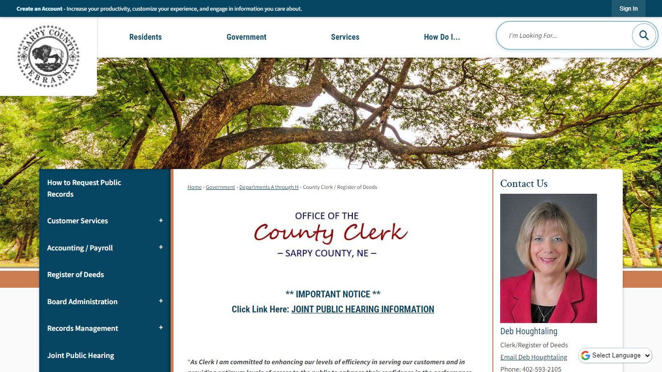 County Clerk / Register of Deeds | Sarpy County, NE
